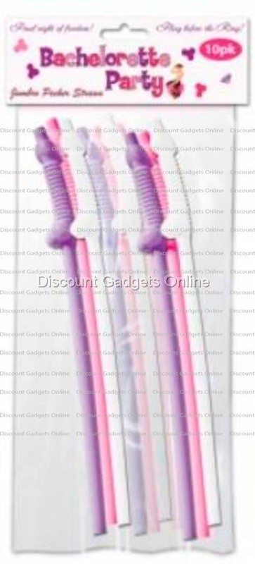 Hott Bachelorette Party Flexy Super Straw 10Pc Novelties / Fun Serving Ware