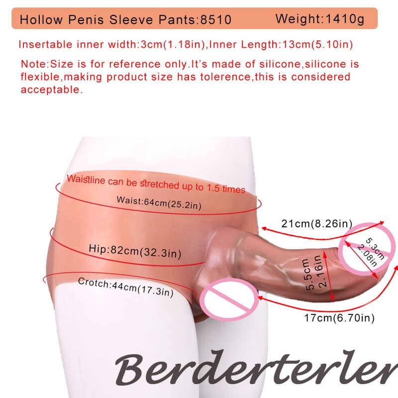 Strap-on Penis Sleeve Pants with Hollow Dildo For Man Enlarged Sleeve Sex Toys gallery