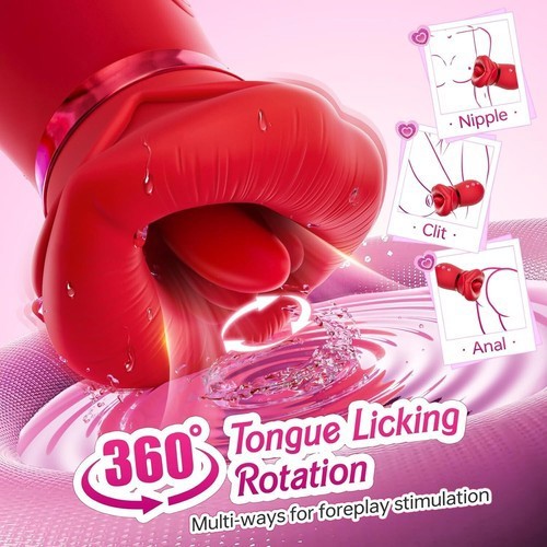 Tongue Sucking Vibrator Clitoral Nipple G Spot Stimulator Rose Sex Toy for Women gallery