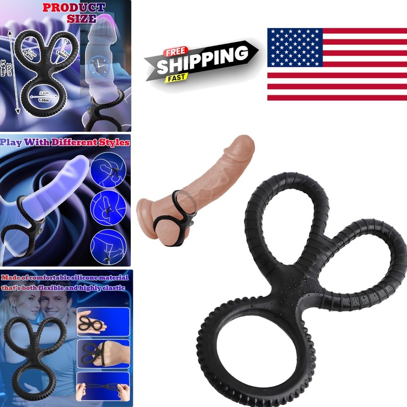 Penis Ring Black Waterproof Erection Enhancer for Couples Sexual Wellness