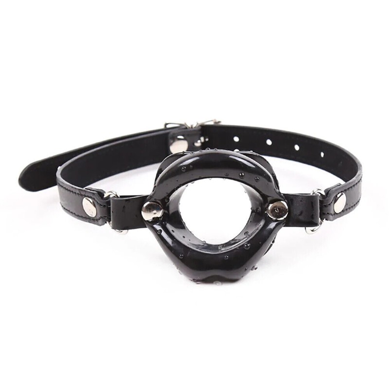 Silicone Lips Open Mouth Gag with Strap Oral Sex Deep Throat Bondage Restraint gallery