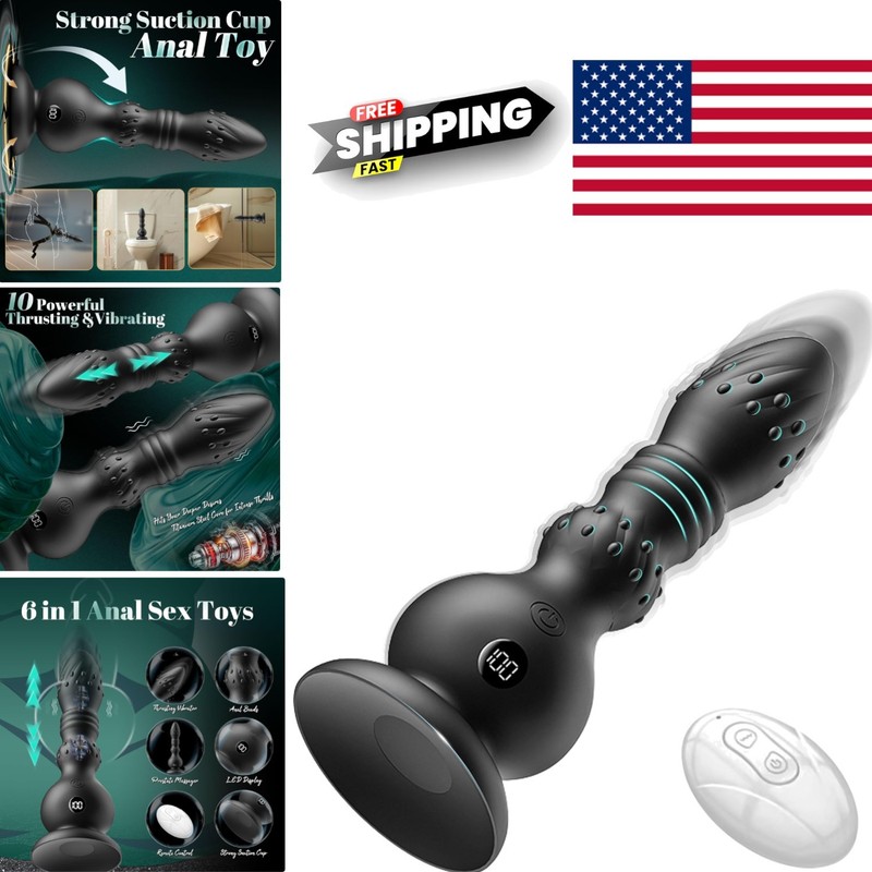 Anal Vibrator with Thrusting Feature and Comfortable Silicone Body