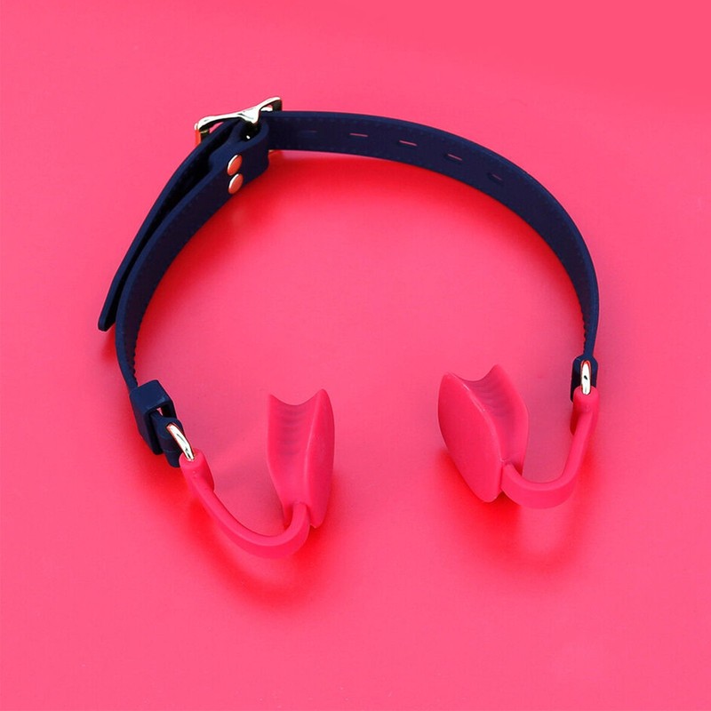 Silicone Lips O-Ring Mouth Gag With Head Harness Open Oral Fixation BDSM Bondage gallery