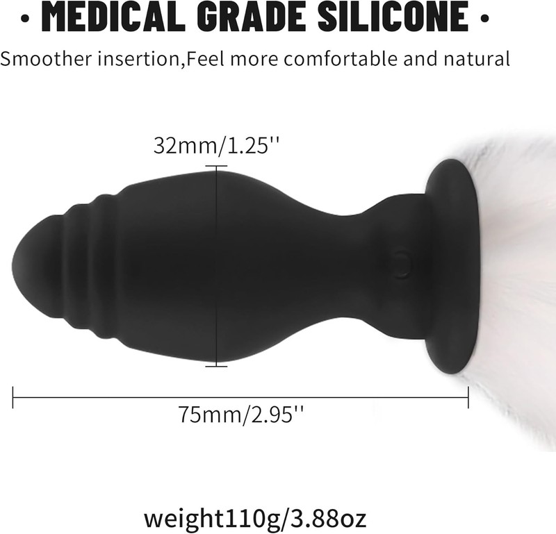 BDSM Fox Tail Anal Butt Plug Vibrator Cosplay Fun G-spot Dildo Sex Toy for Women gallery