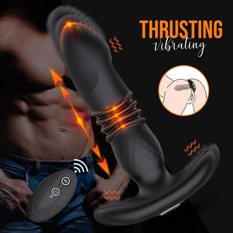 Thrusting Anal Butt Vibrator Plug Dildo Prostate Massager Sex Toys for Men Women gallery