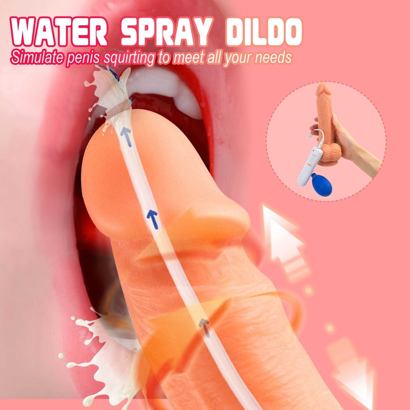 10.2"Squirting Dildo Cock Ejaculating Cums Realistic Feeling Suction Cup Sex Toy gallery