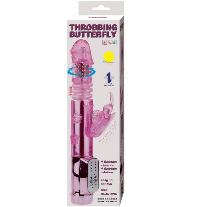 Dance – Throbbing Butterfly Vibrator Rabbit Pink