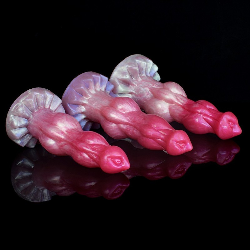 Pink Fantasy Muscle Texture Dildo Double Knots Suction Cup G-spot Adult Sex Toy gallery