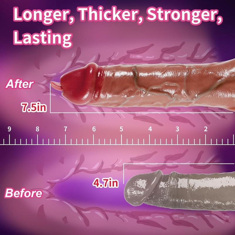 Body Safe Waterproof Penis Sleeve Vibrator with 9 Vibration Settings for Couples gallery