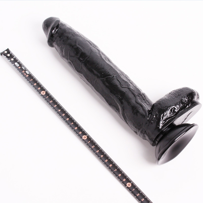 Women's Vaginal Anal Massage Black Dildo Sex Toys Large Long Penis Huge Dildo gallery