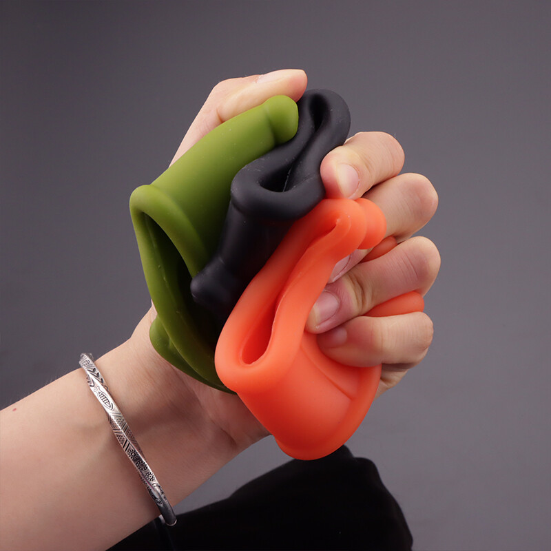 Male Testicle Scrotum Sleeve Rings Ball Delay Ejaculation Stretcher Silicone SM gallery