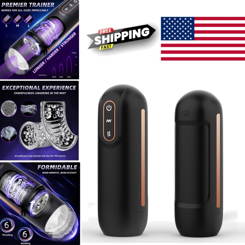 Waterproof Pocket Pussy Sex Machine with High Speed Mode and Detachable Sleeve