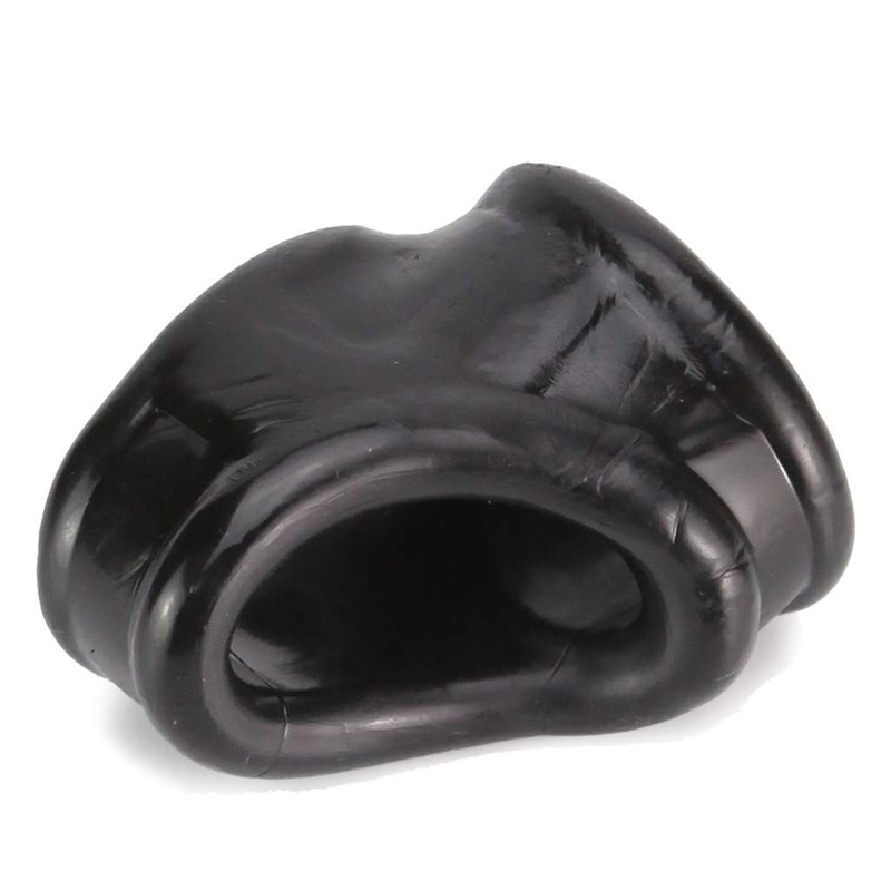 Male Penis Stretcher Scrotum Sack Bag Testicle Squeeze Soft Cage Delay Ring Aid