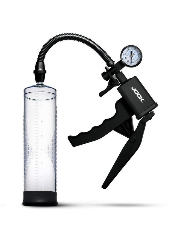 Jock Pump Up Penis Pump w/ Gauge & Trigger Handle – Silicone Sleeve