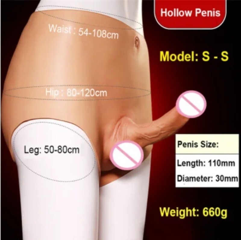 Female Wearable Hollow/Solid Silicone Realistic Dildo Pants Women Penis Panties