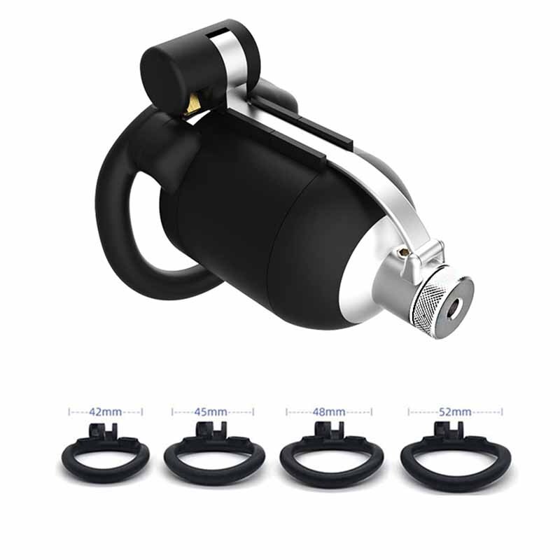 Fully Restraint Male Chastity Penis Cage Silicone Flat/Arc Ring Anti-off Devices