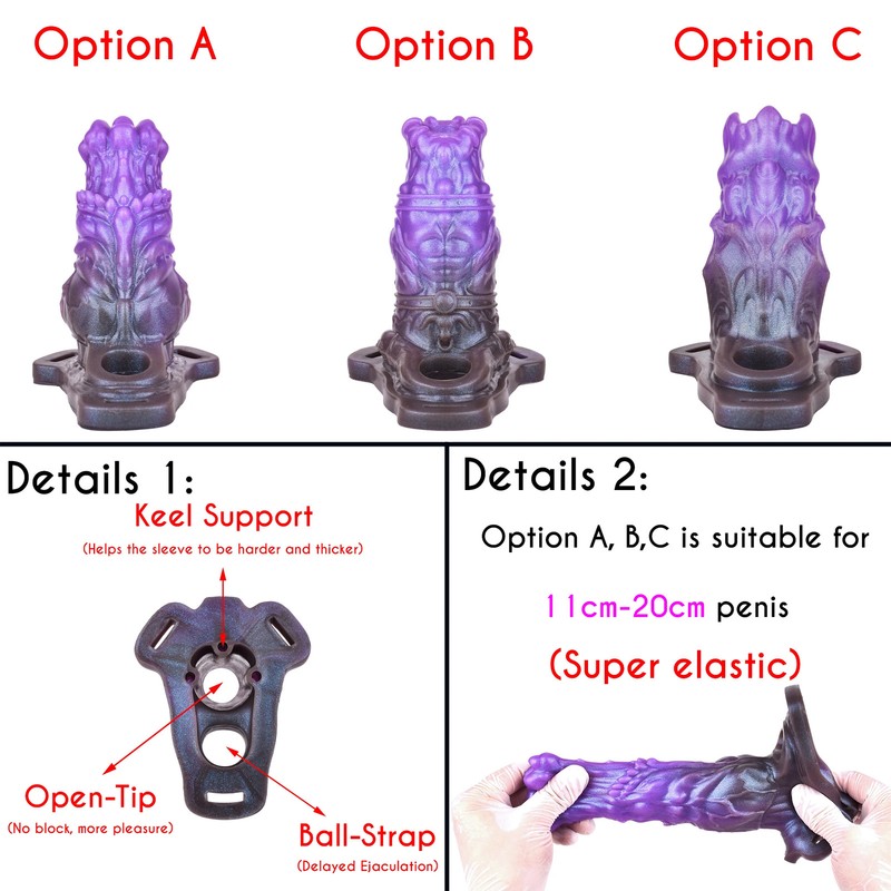 Strap-On Hollow Dildo Silicone Penis Sleeve Penis Extender Sheaht Cock Cover