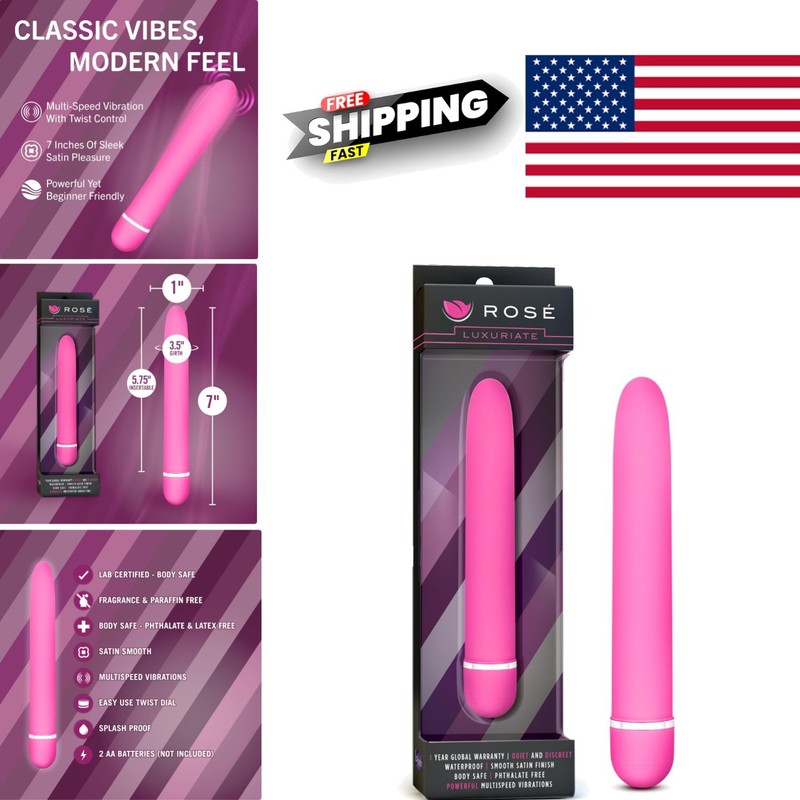 Powerful 7 Inch Pink Vibrator for Clitoral G Spot Stimulation Splashproof Design