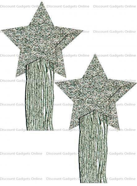 Pastease Silver Glitter Tassle Stars OS Pasties Temporary Tattoo Body Paint