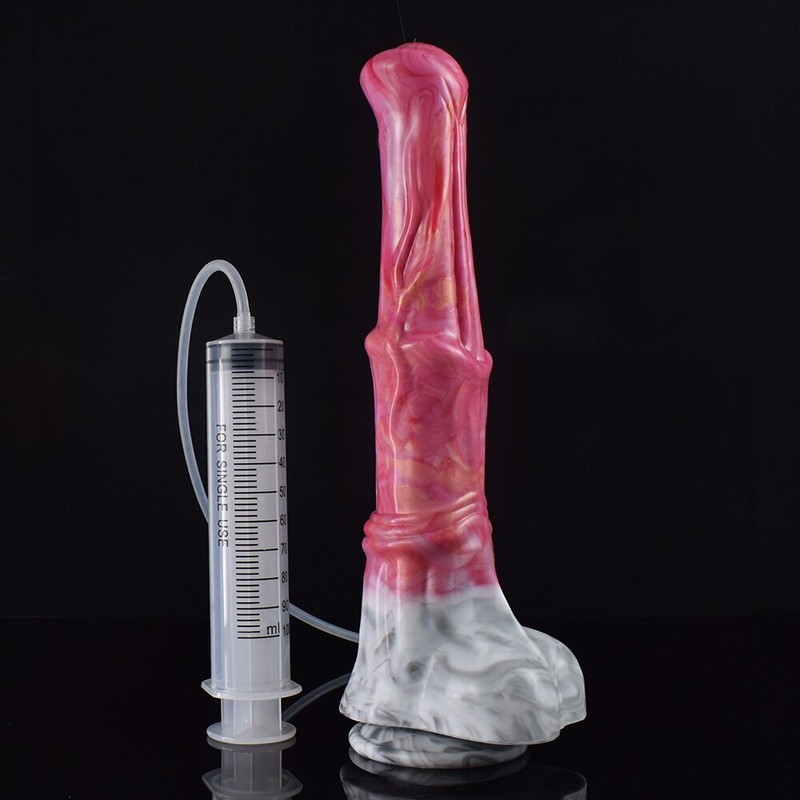 Large Ejaculation DildoWith Sucker Spray Liquid Function Squirting Penis Sex Toy